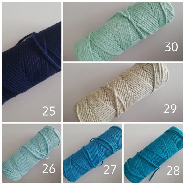 Makramee Garn. 2,5 mm, geflochten