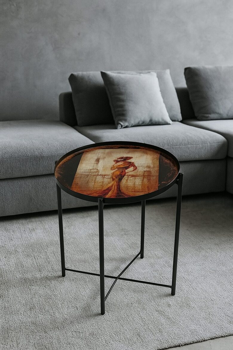 Metall Beistelltisch mit Harz