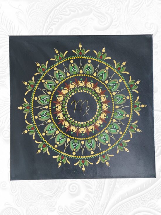 Handmade Mandala für das Sternzeichen Jungfrau - Harmonie in der Struktur