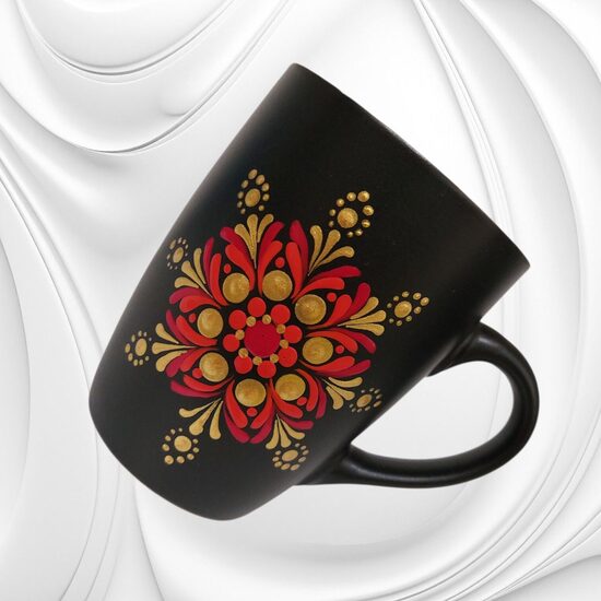 Kaffebecher Kaffeetasse selbst bemalt Mandala 