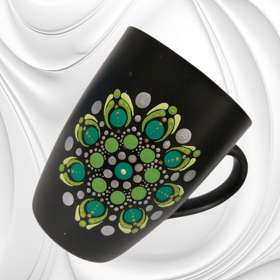 Kaffebecher Kaffeetasse selbst bemalt Mandala 