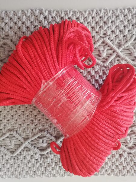 Polypropylen Makramee Garn Outdoor 5mm 100m glänzend rot RADKAR