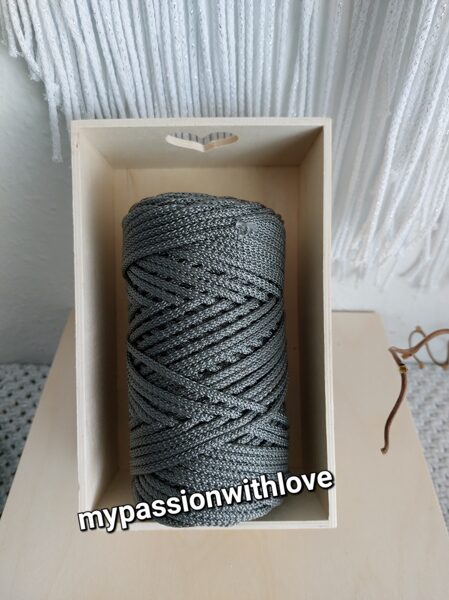 Polypropylen Makramee Garn Outdoor 7 mm 100m glänzend grau RADKAR