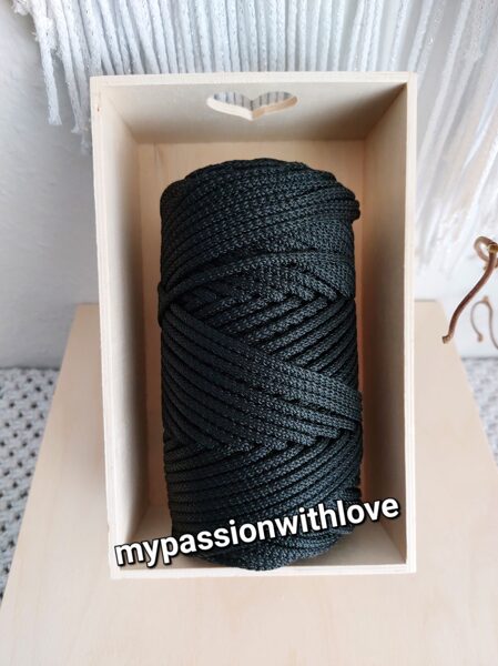 Polypropylen Makramee Garn Outdoor 7 mm 100m  glänzend schwarz RADKAR