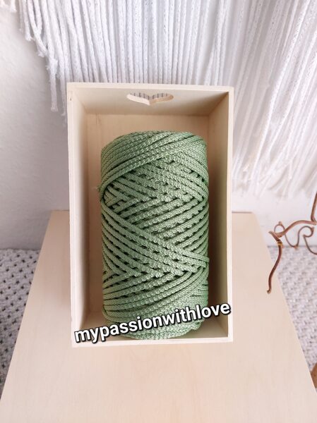 Polypropylen Makramee Garn Outdoor 5 mm 100m glänzend Salbei grün RADKAR